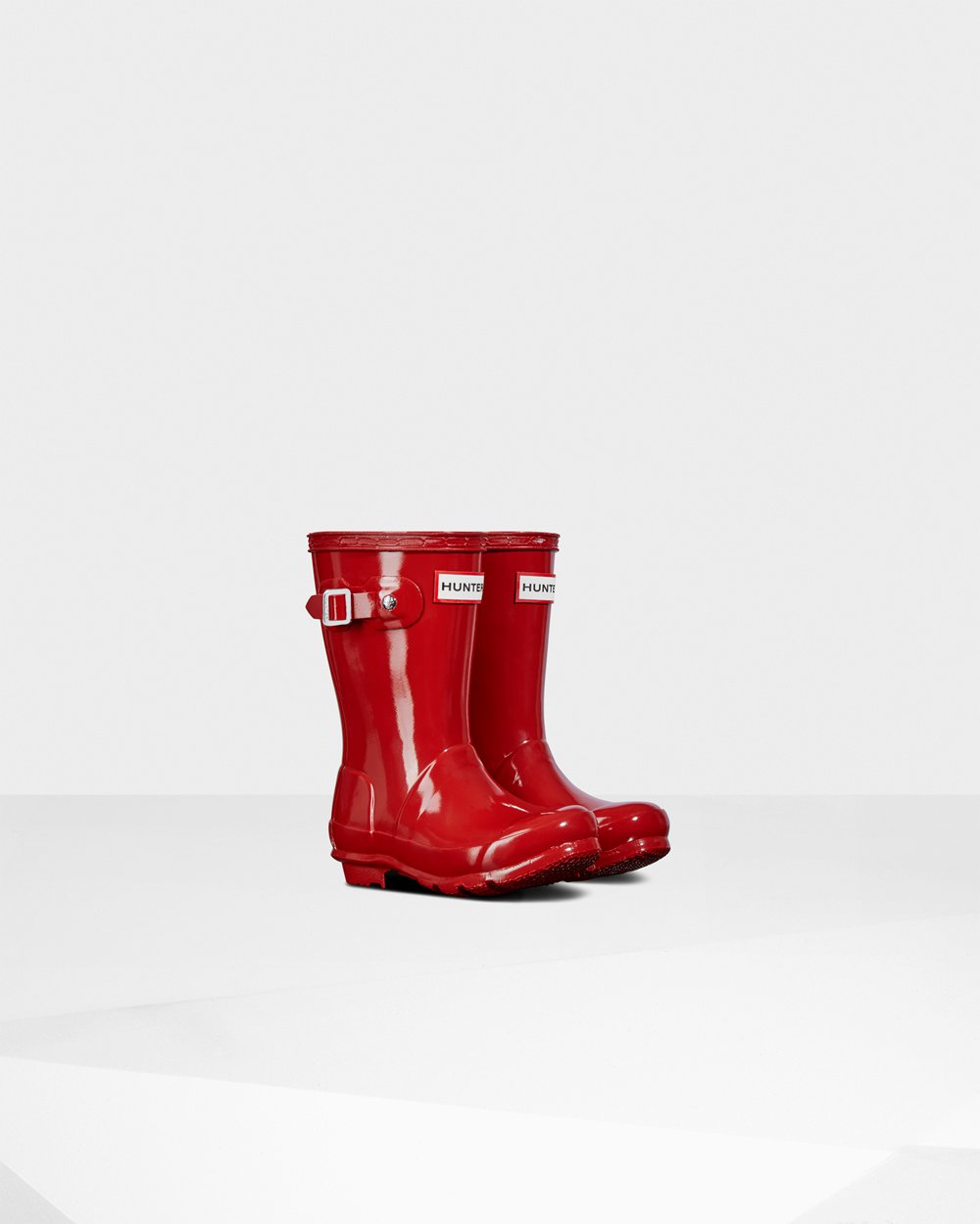 Kids Rain Boots - Hunter Original Little Gloss (57ORANBYH) - Red